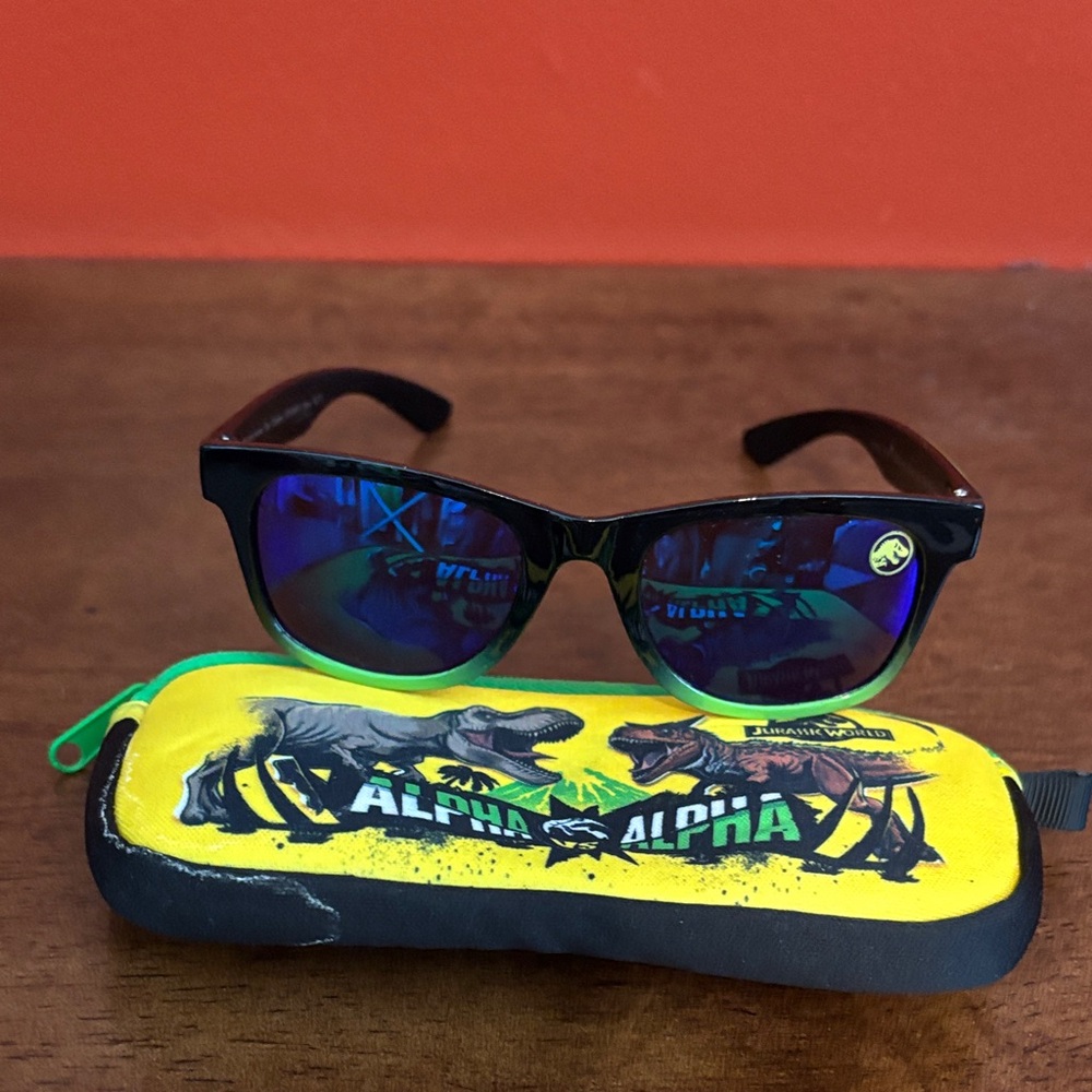Alpha Kids Sunglasses - Black Frame with Blue Lenses